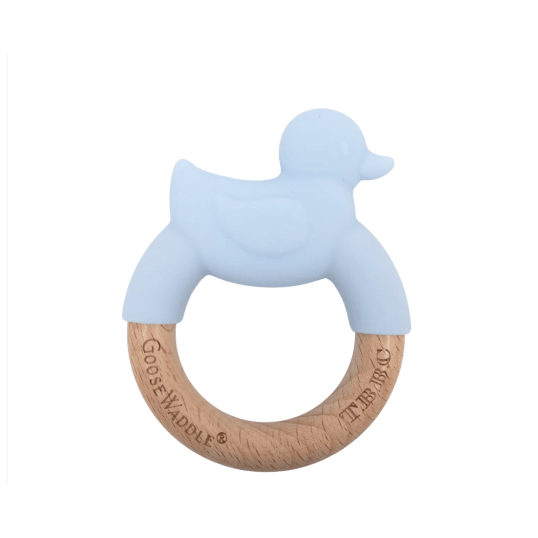 Blue Duck Teether - White Farmhouse Flowers