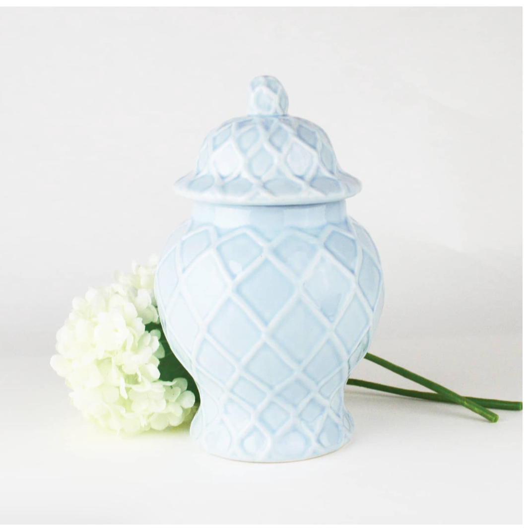 Blue Small Textured Ginger Jar