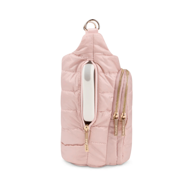 Blush HydroBag Handle with Blush Cream Strap and Gold Hardware - White Farmhouse Flowers