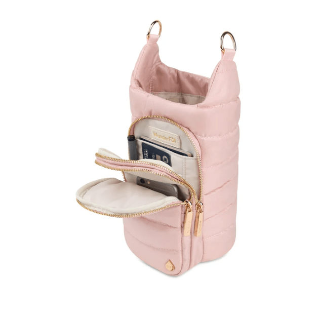 Blush HydroBag Handle with Blush Cream Strap and Gold Hardware - White Farmhouse Flowers