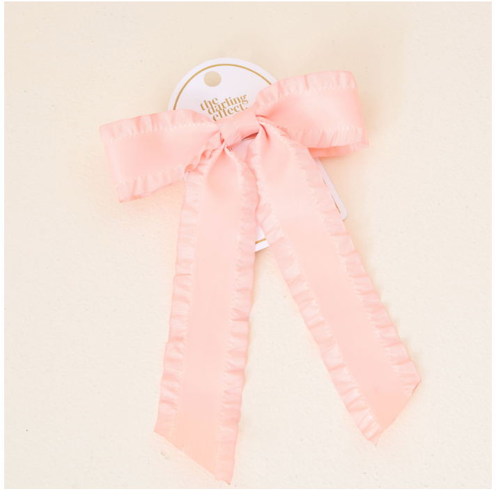 Blush Ruffle Hair Bow