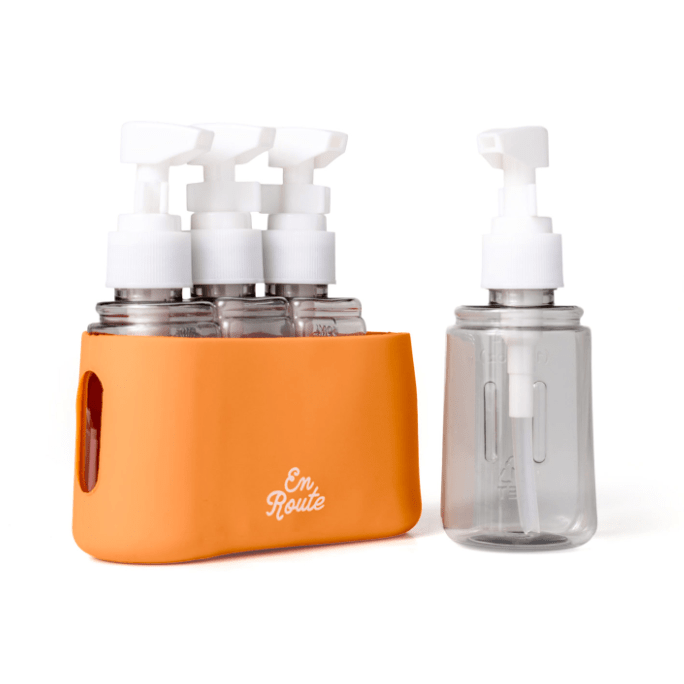 Bon Voyage 4 Piece Travel Bottles - White Farmhouse Flowers