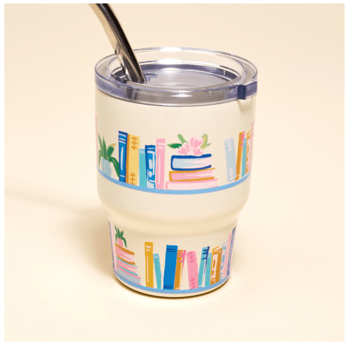 Book Shelfie 2 oz. Tiny Tumbler - White Farmhouse Flowers
