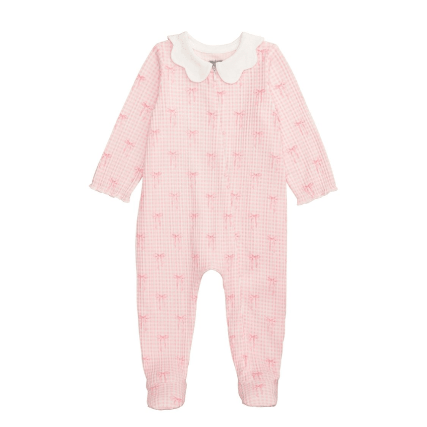Bows Pink Scallop Sleeper - White Farmhouse Flowers