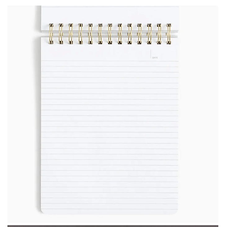 Brilliant Ideas Top Spiral 7x9 Notebook - White Farmhouse Flowers