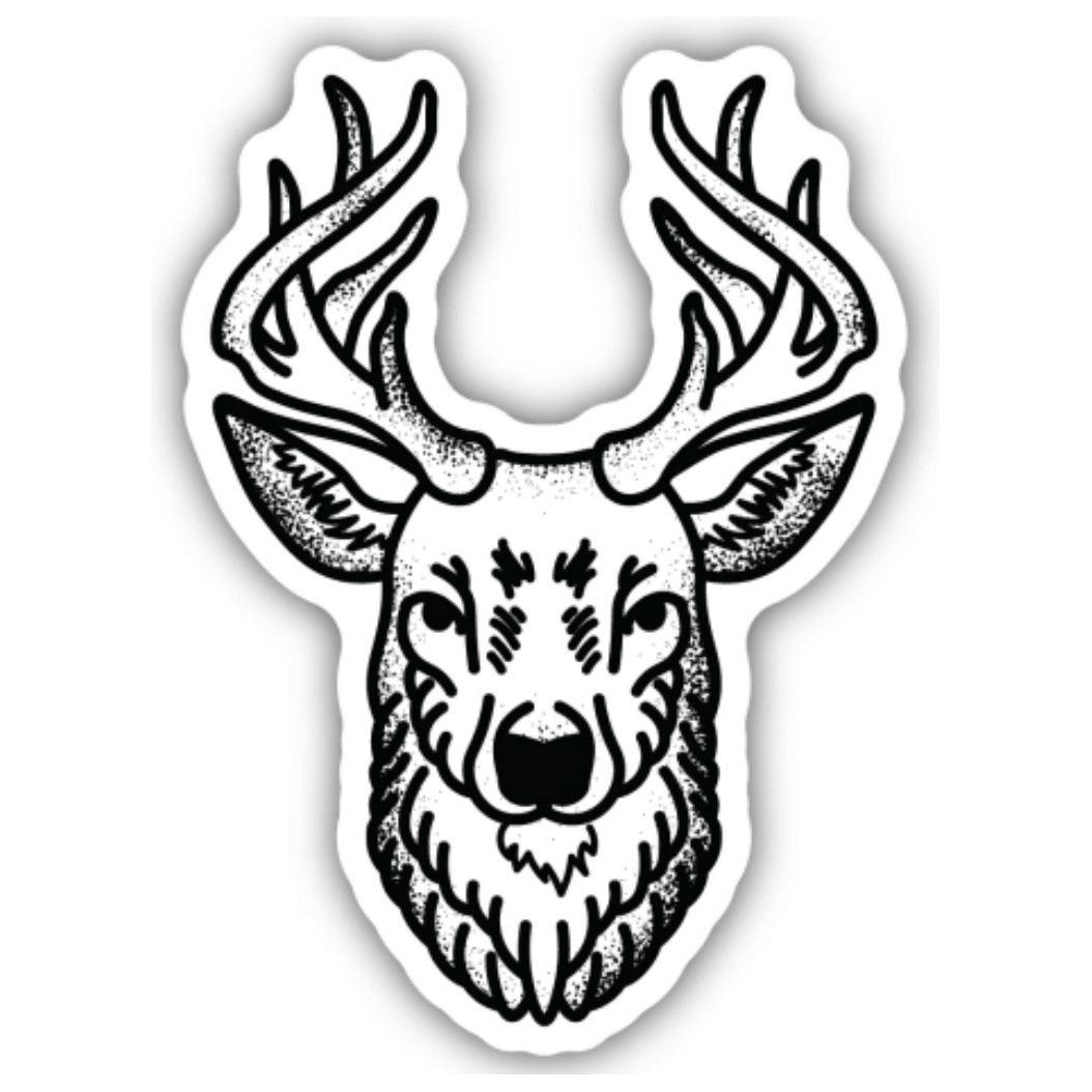 Buck Head Sticker - White Farmhouse Flowers