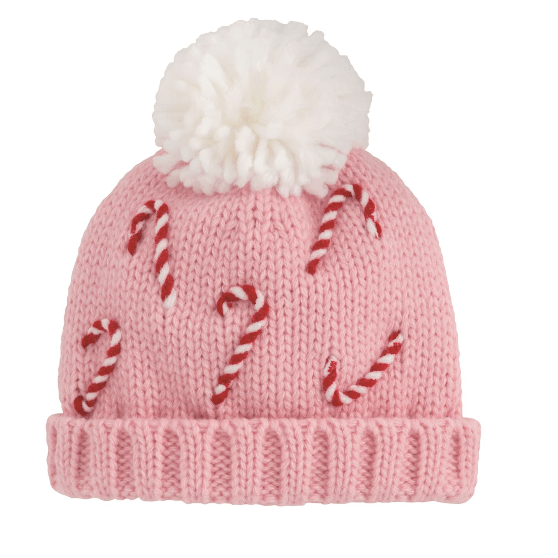 Candy Cane Christmas Knit Hat - White Farmhouse Flowers