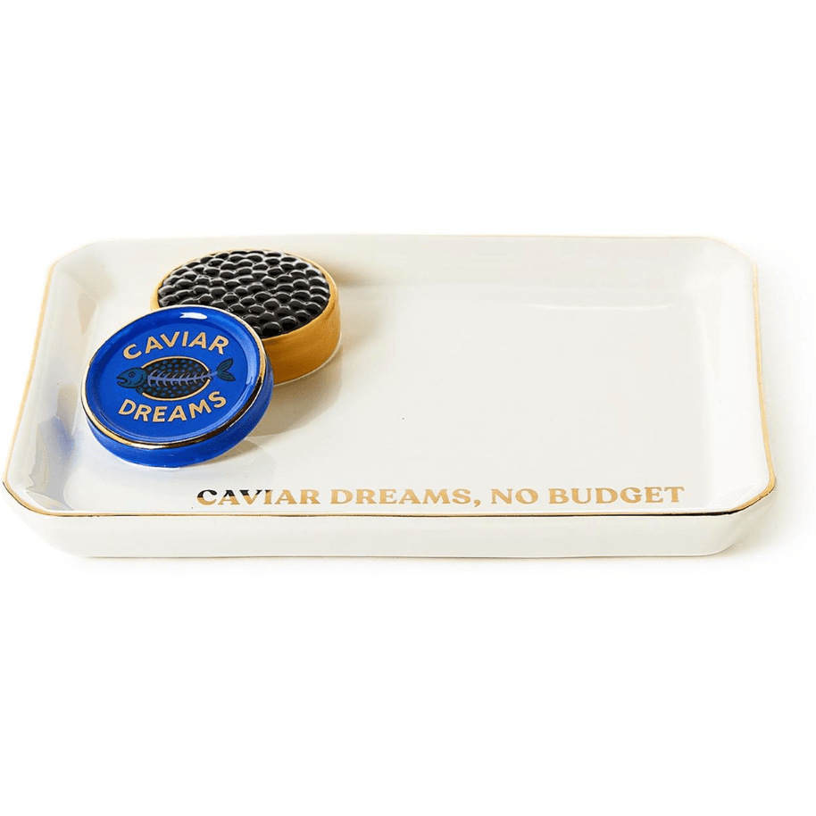 Caviar Dreams, No Budget Trinket / Desk Tray - White Farmhouse Flowers