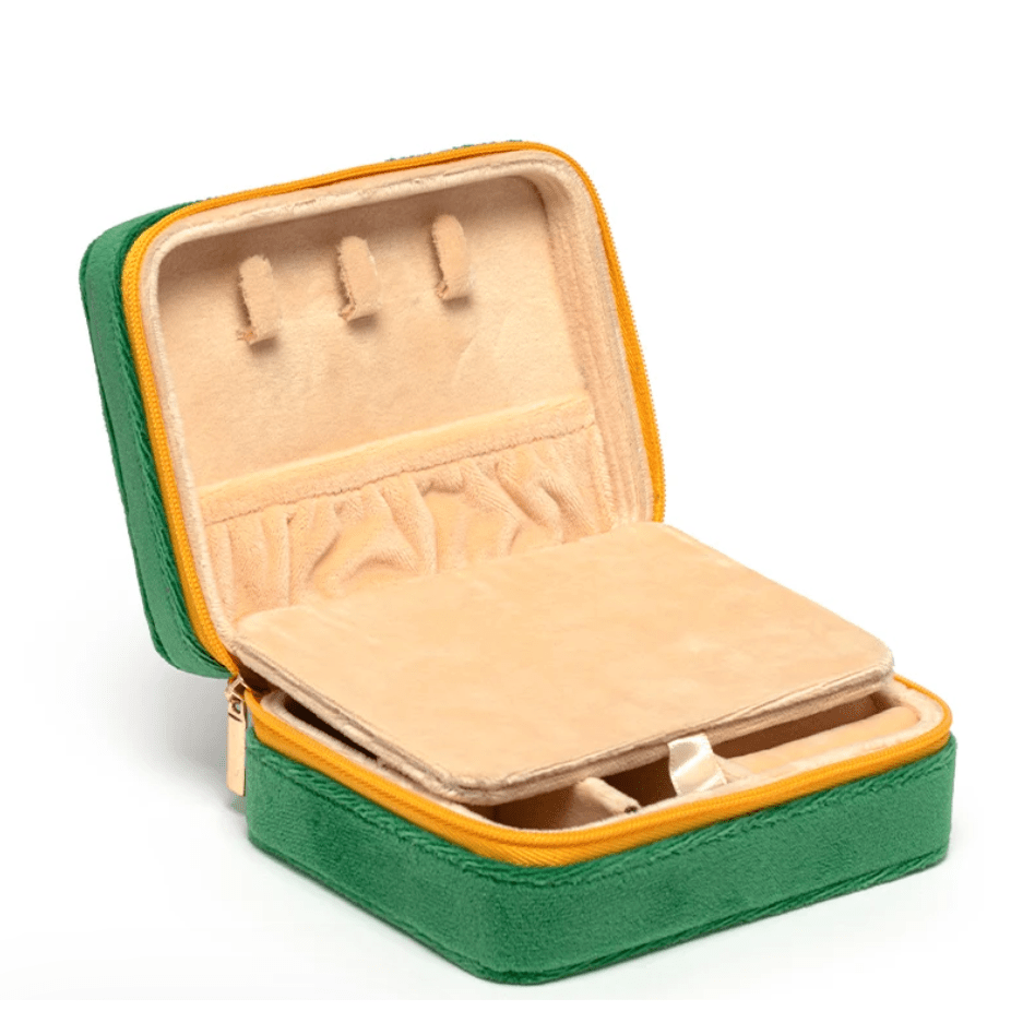 Champagne Jewelry Zip Case - White Farmhouse Flowers