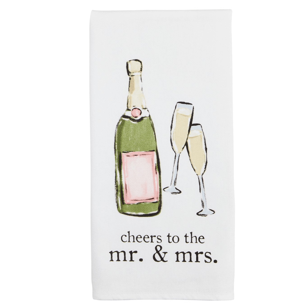 Cheers Cotton Hand Towel - White Farmhouse Flowers