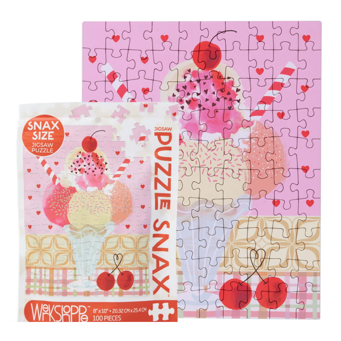 Cherry Sundae 100 Piece Puzzle Snax - White Farmhouse Flowers