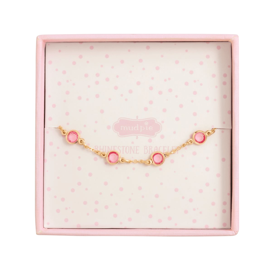 Childs Rhinestone Bracelet - White Farmhouse Flowers