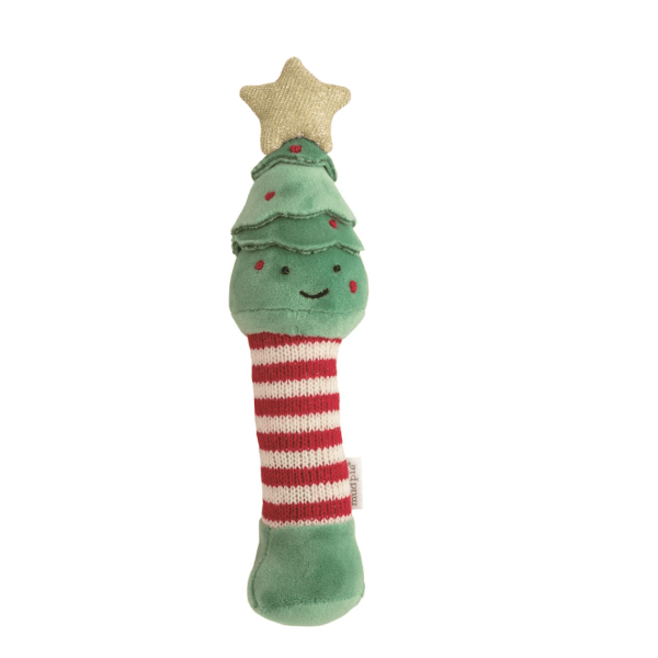 Christmas Rattle - White Farmhouse Flowers