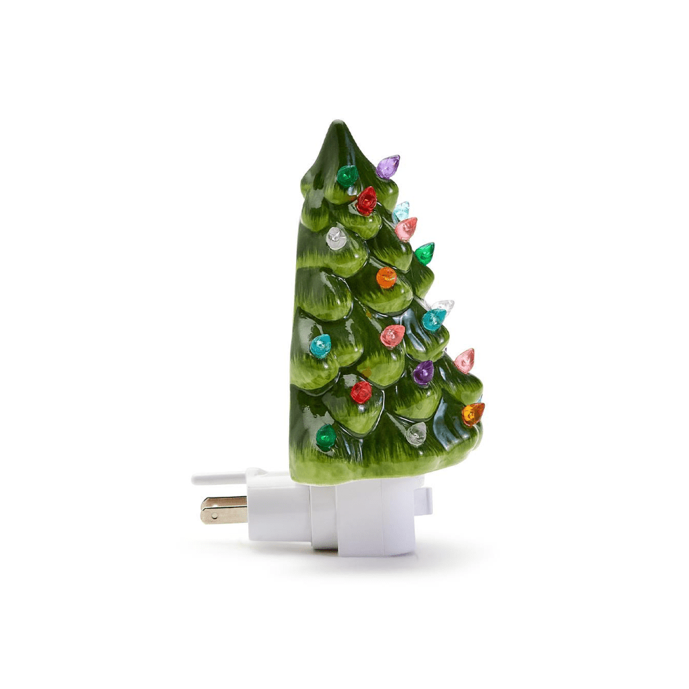 Christmas Tree Nightlight Decor - White Farmhouse Flowers