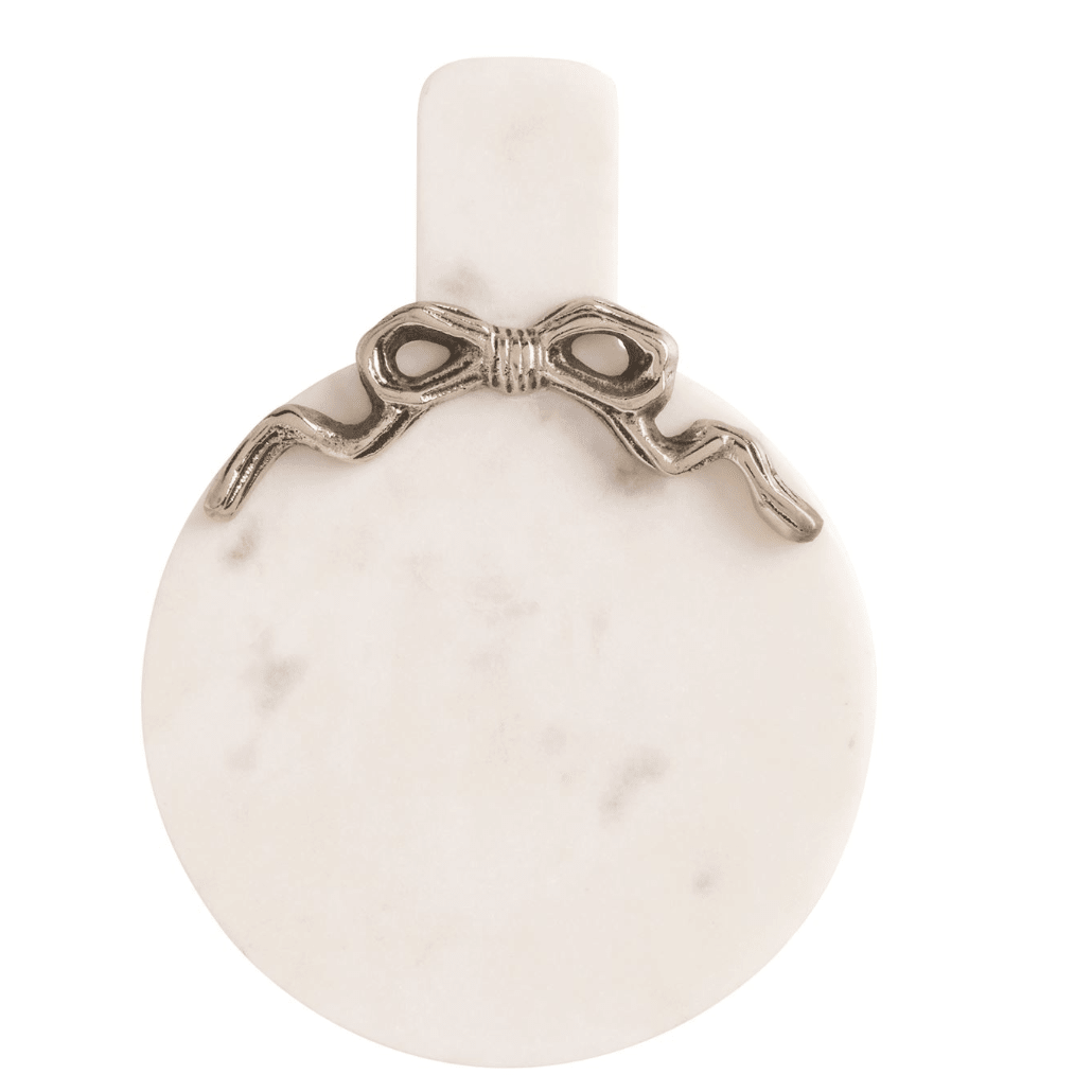 Circle Mini Marble Board - White Farmhouse Flowers