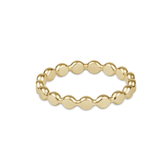 Classic Gold 2.5mm Beaded Disc Ring - White Farmhouse Flowers