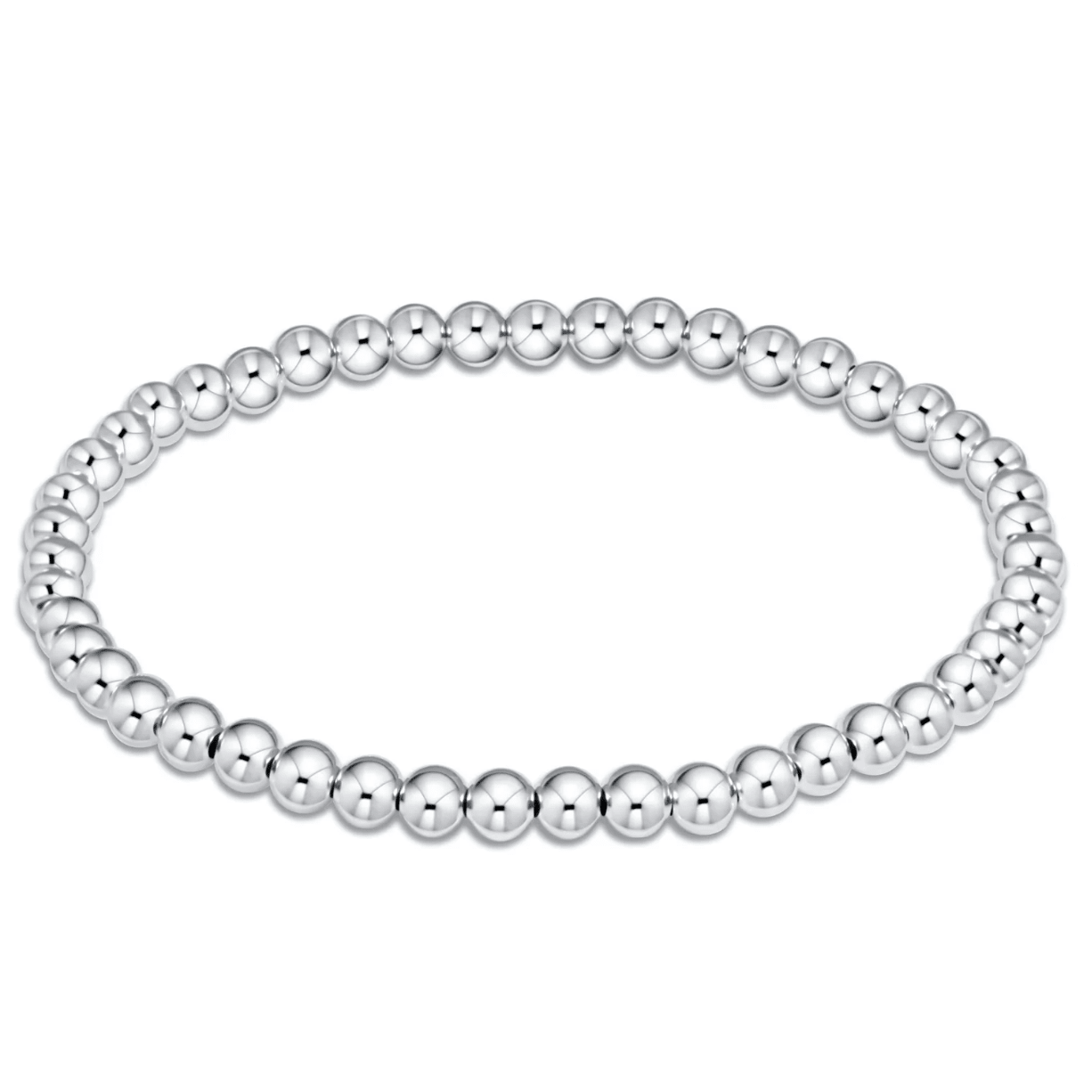 Classic Sterling 4mm Bead Bracelet - White Farmhouse Flowers