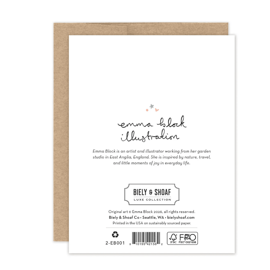 Clothesline Luxe New Baby Card 2 - EB001 - White Farmhouse Flowers