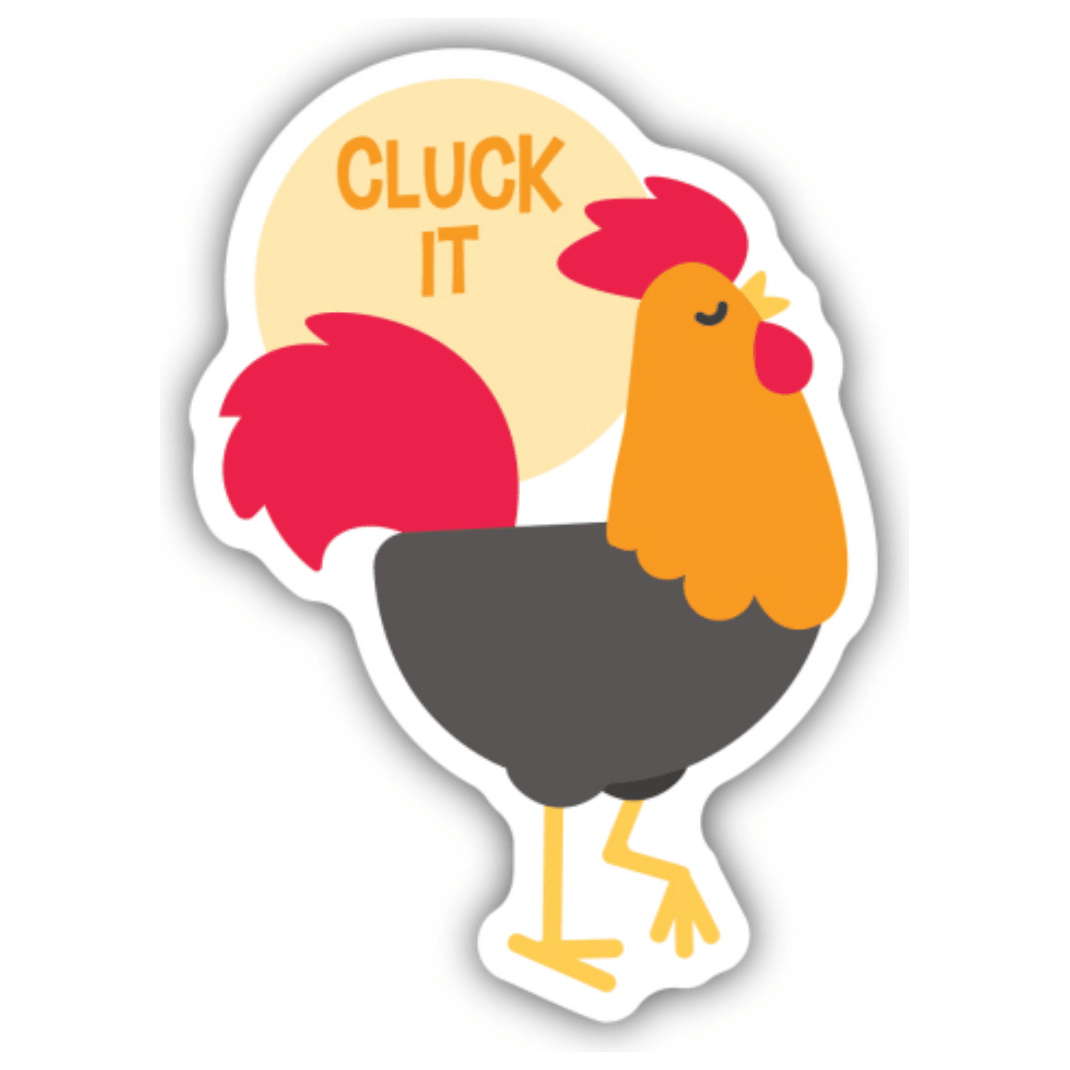 Cluck it Rooster Sticker - White Farmhouse Flowers