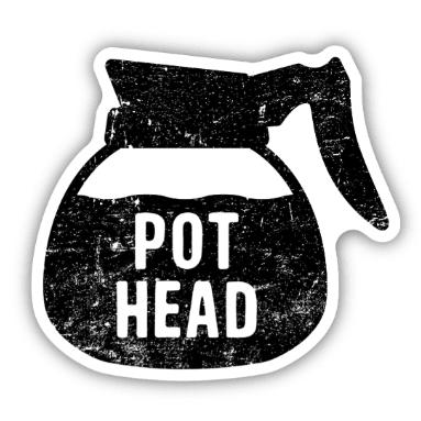 Coffee Pot Head Sticker - White Farmhouse Flowers