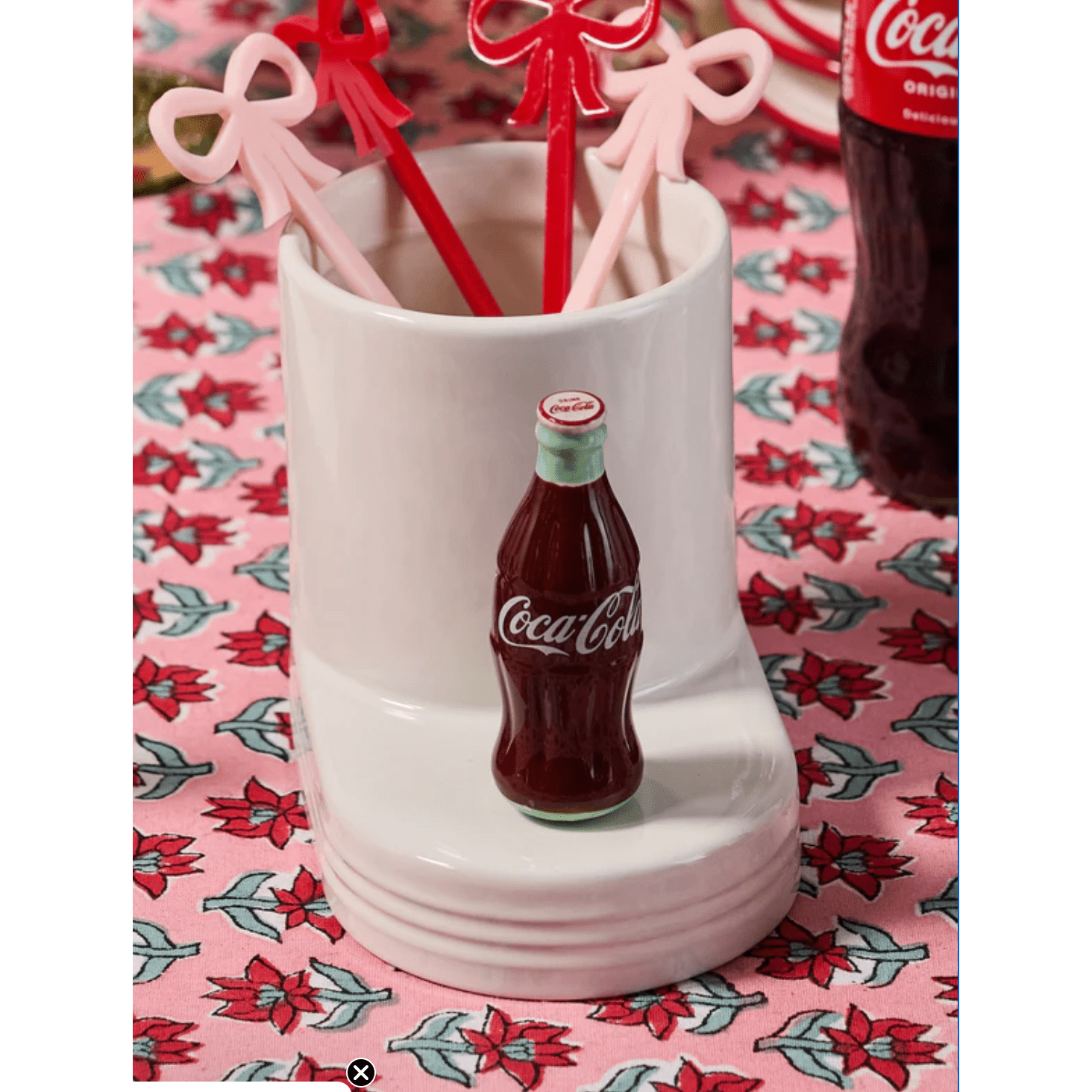 Coke Bottle Mini - White Farmhouse Flowers
