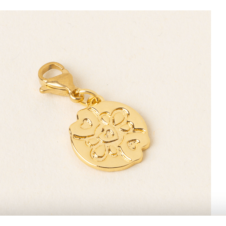 Compassionate Gold Charm - White Farmhouse Flowers
