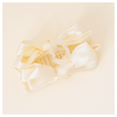 Cream Satin Bow Claw Clip - White Farmhouse Flowers