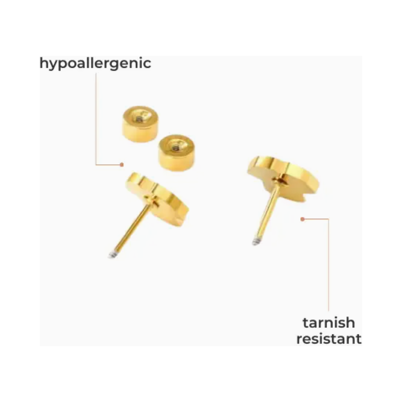 Kansas City Gold Script Stud Earrings