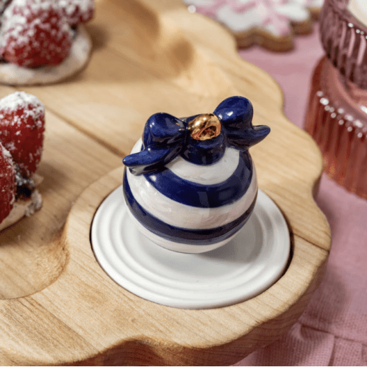 Deck the Halls Blue Ornament Mini - White Farmhouse Flowers
