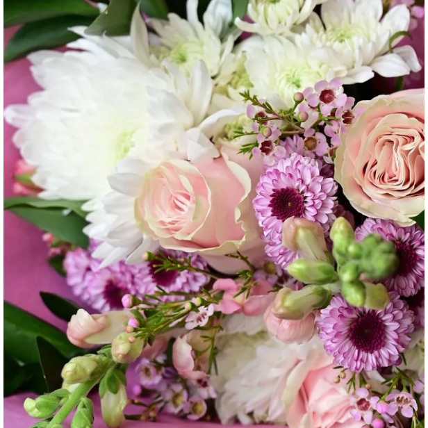 Designers Choice - Pastels In A Vase - White Farmhouse Flowers