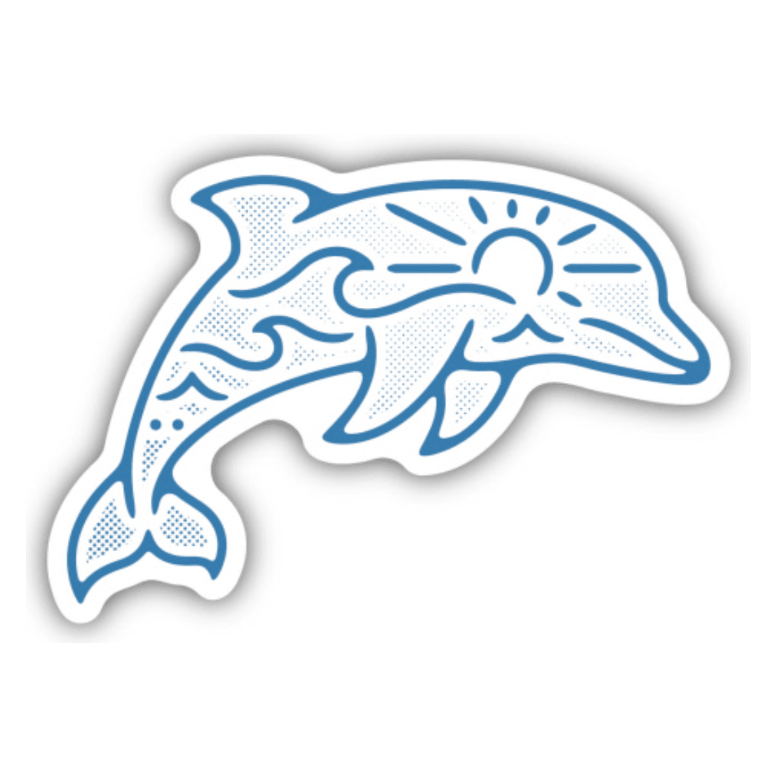 Dolphin Sticker - White Farmhouse Flowers