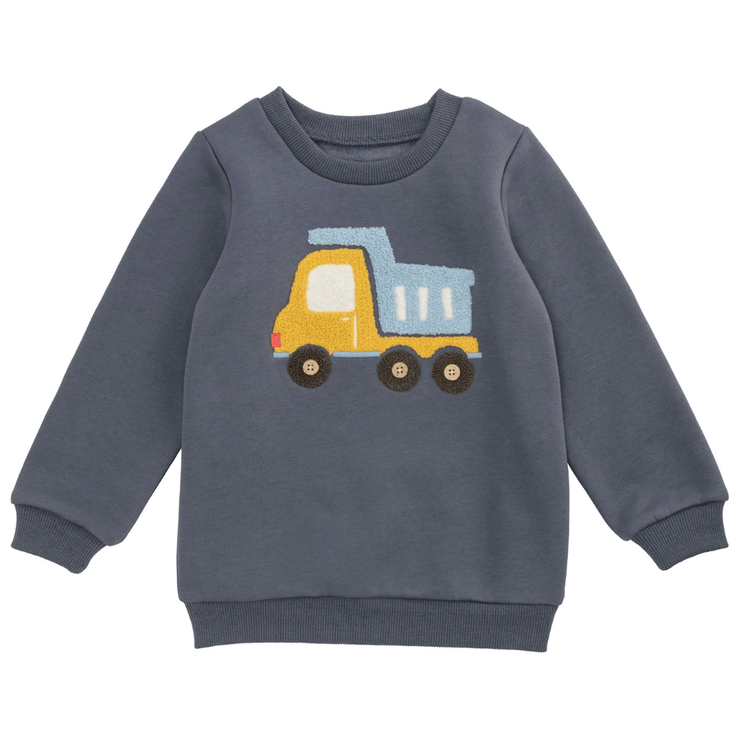 Dump Truck Sweatshirt - White Farmhouse Flowers