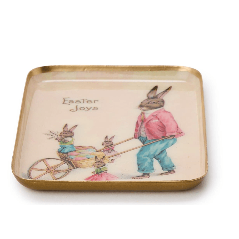 Easter Joys Metal Tray - White Farmhouse Flowers