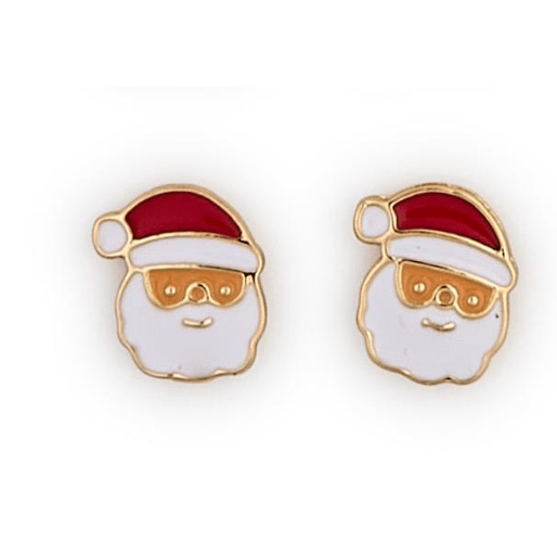Enamel Holiday Santa Earrings - White Farmhouse Flowers