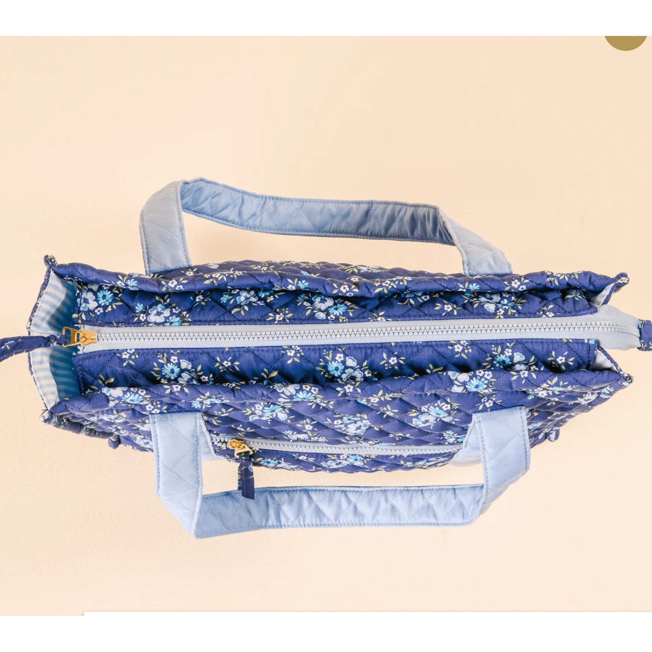 Endless Daydream Navy The Everyday Quilted Tote Bag - White Farmhouse Flowers