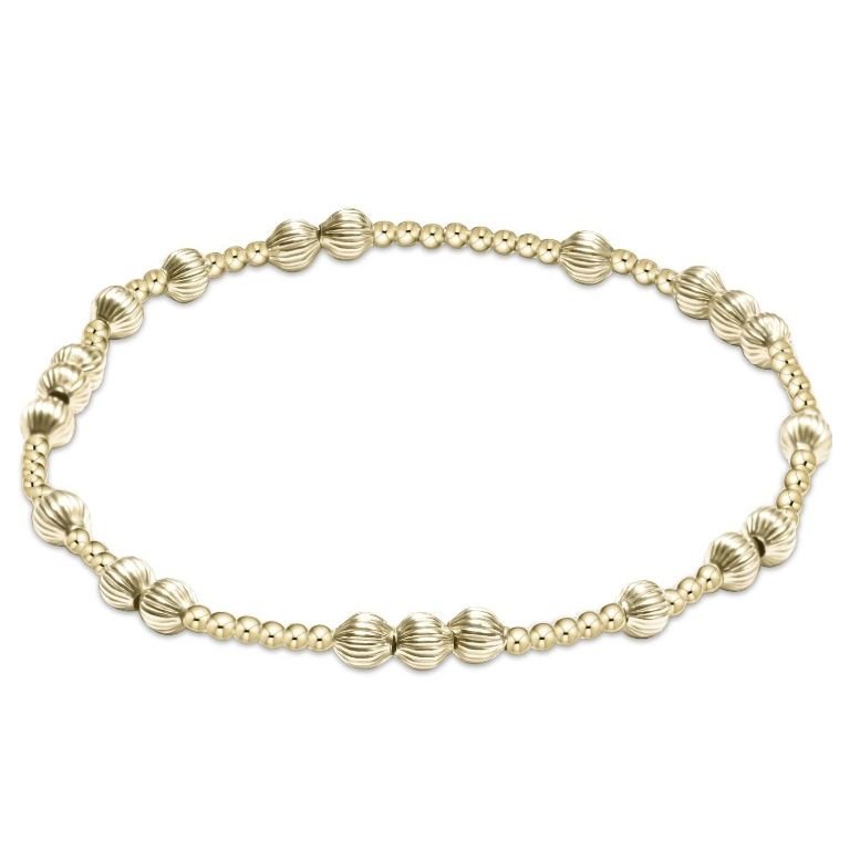 eNewton Hope Unwritten Dignity Gold 4mm Bracelet - White Farmhouse Flowers