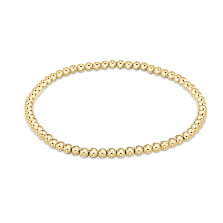 Extends Classic Gold 3mm Bracelet - White Farmhouse Flowers