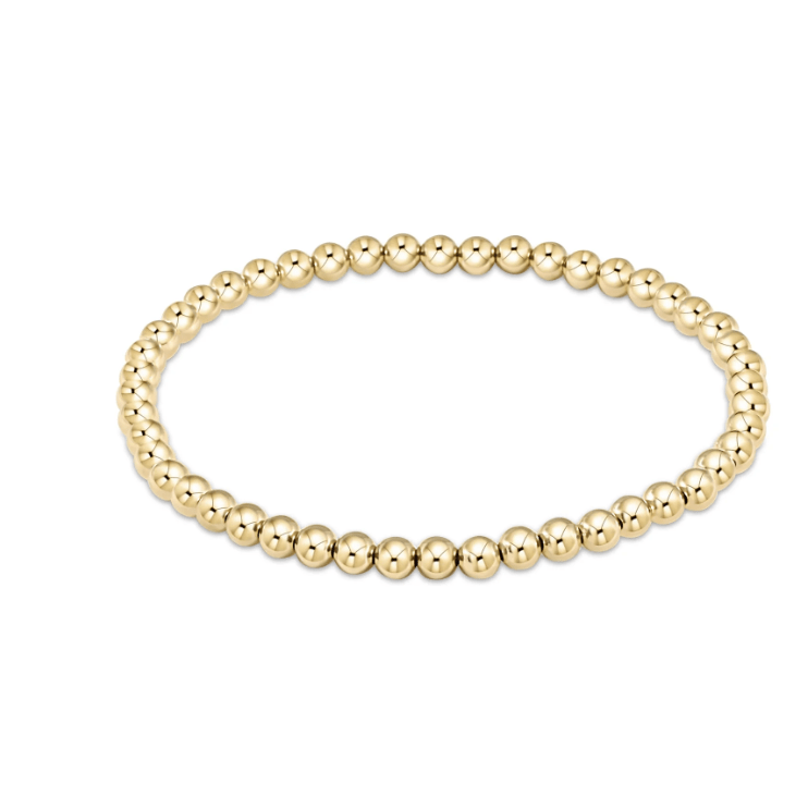 Extends Classic Gold 4mm Bracelet - White Farmhouse Flowers