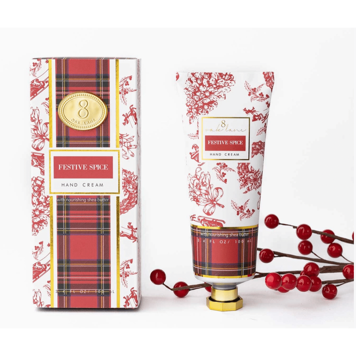 Festive Spice 100ml Boxed Hand Cream - White Farmhouse Flowers