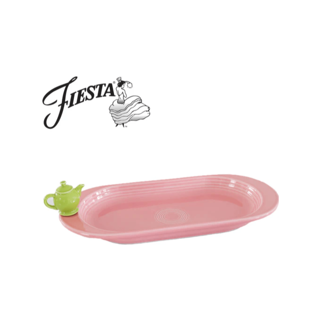 Fiesta Bread Tray and Tea Pot Mini - White Farmhouse Flowers