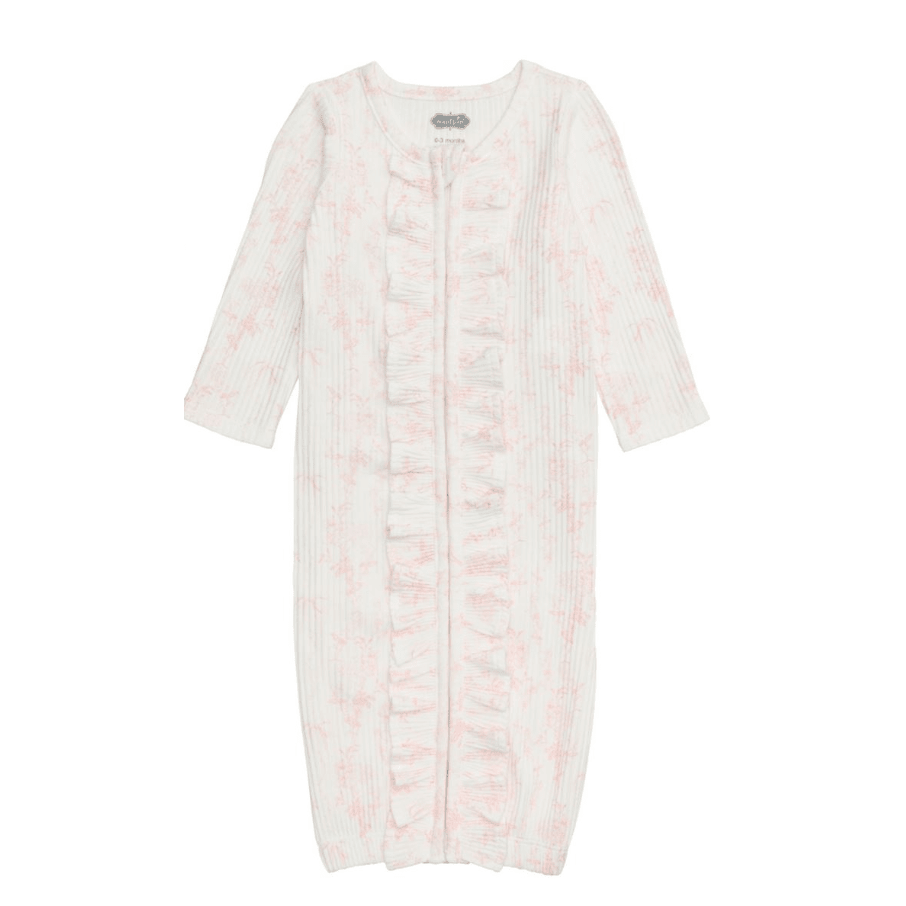 Floral Pink Baby Gown - White Farmhouse Flowers