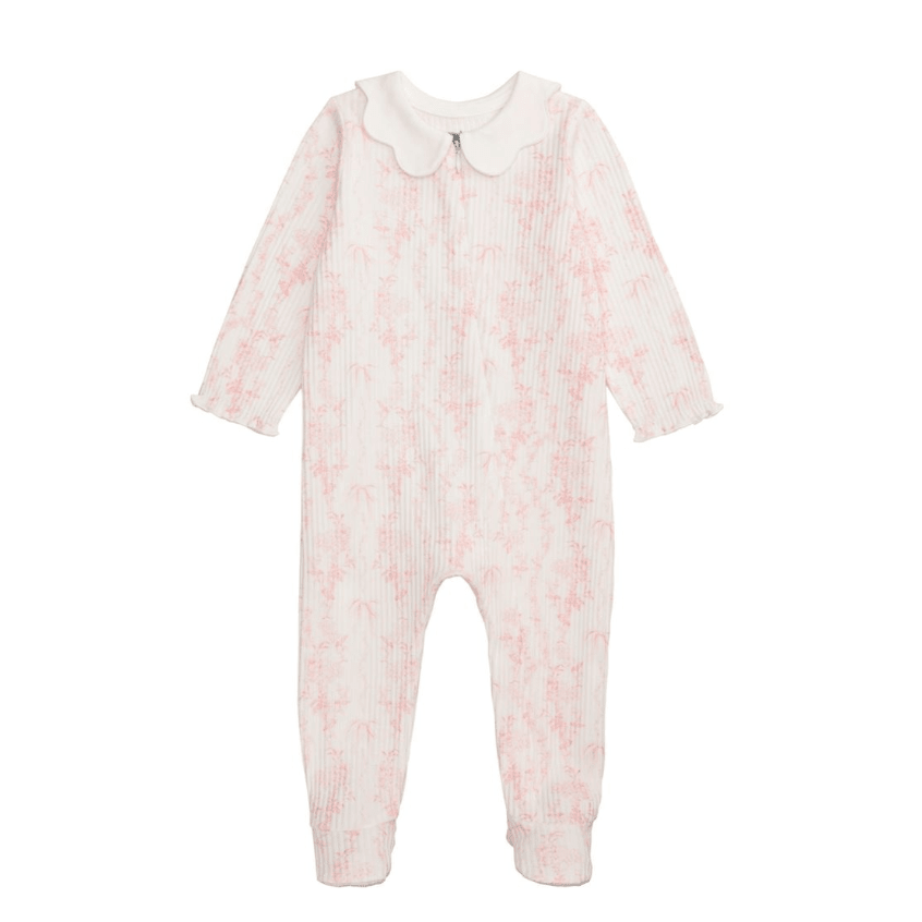 Floral Pink Scallop Sleeper - White Farmhouse Flowers