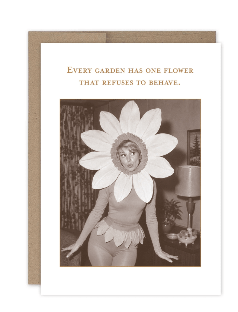 Flower Refuses to Behave Birthday Card SM838 - White Farmhouse Flowers