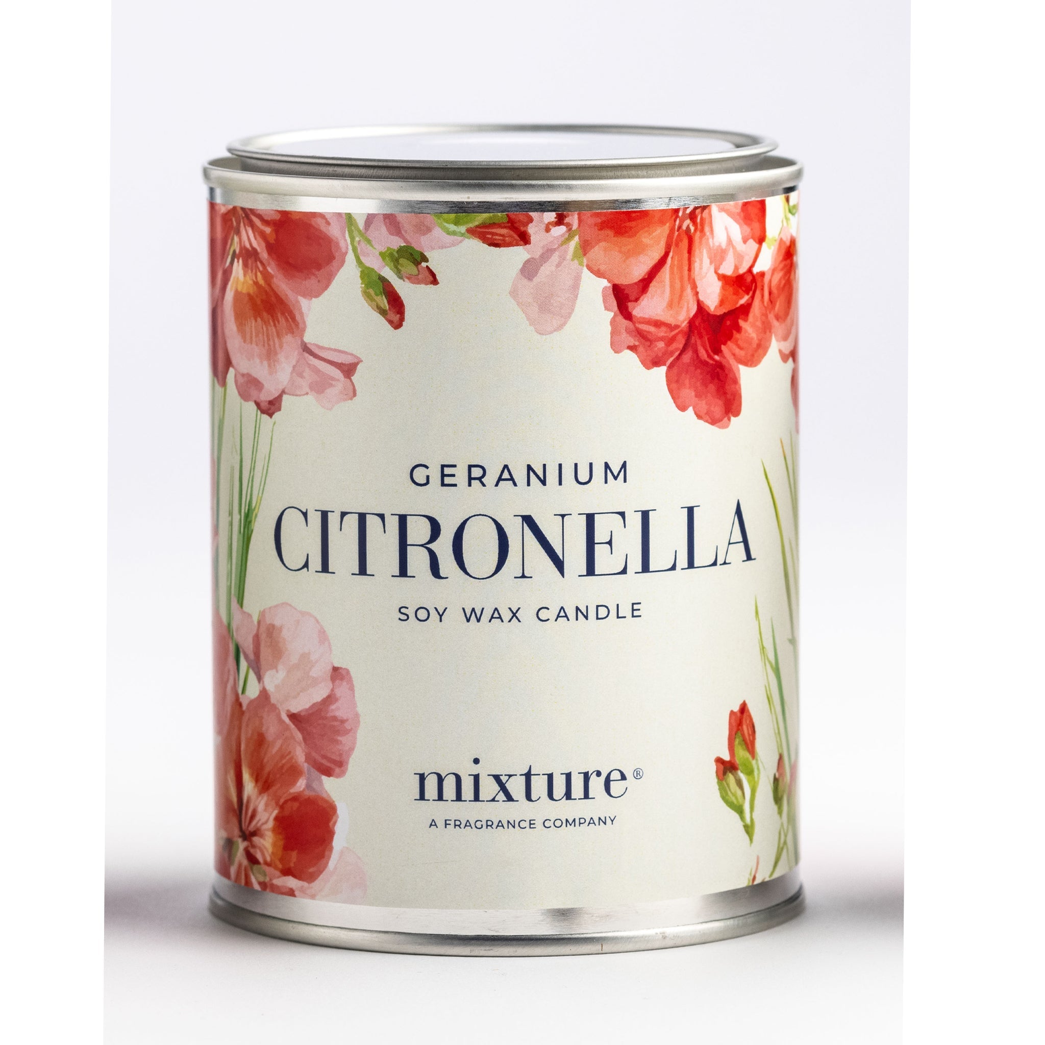 Geranium and Citronella 15 oz Candle - White Farmhouse Flowers