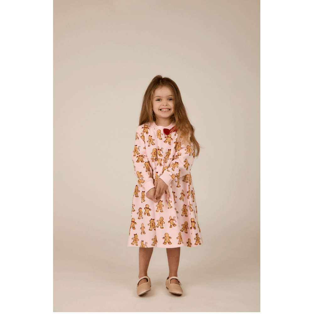 Gingerbread Sweatshirt Dress - White Farmhouse Flowers