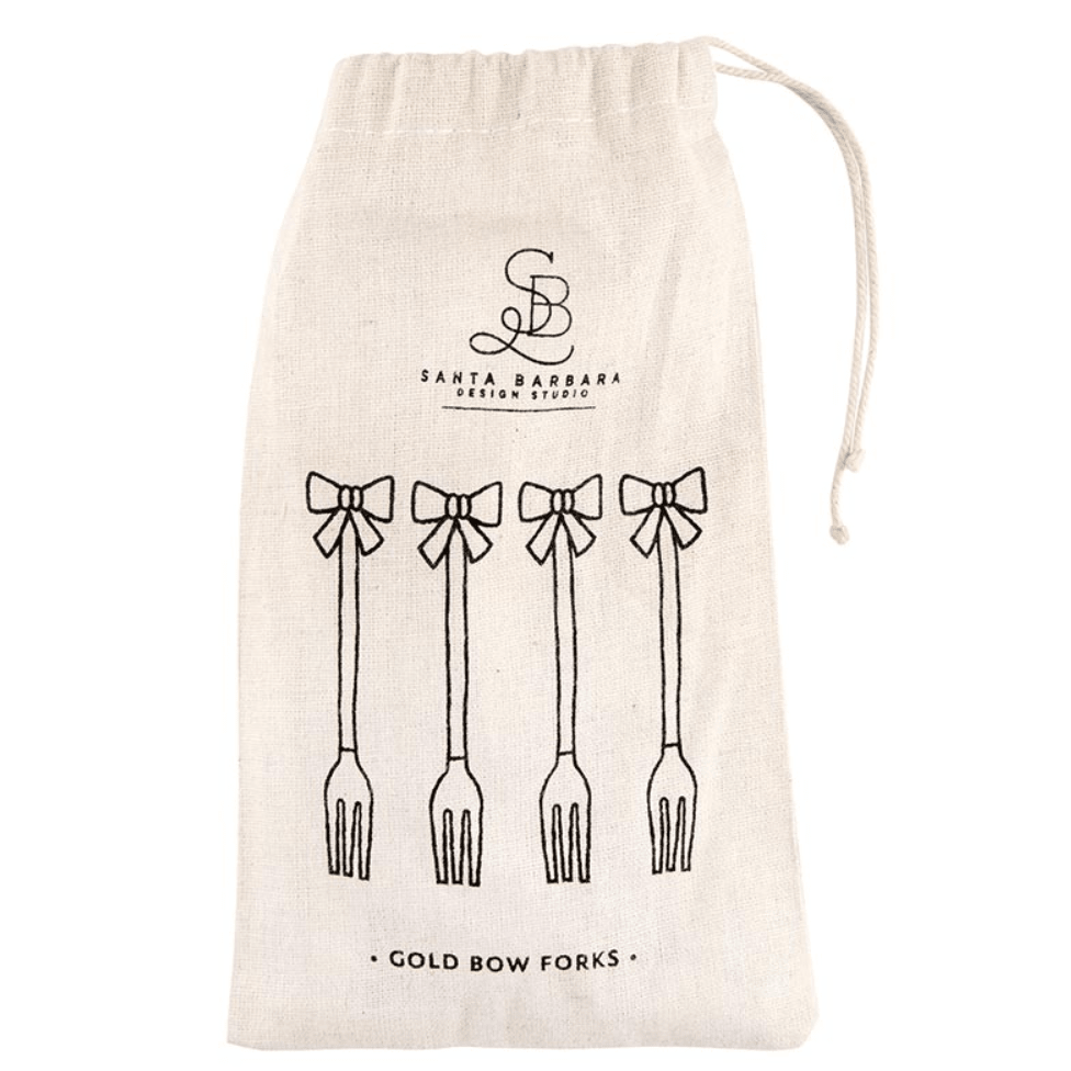 Gold Bow Forks - Set of 4 - White Farmhouse Flowers