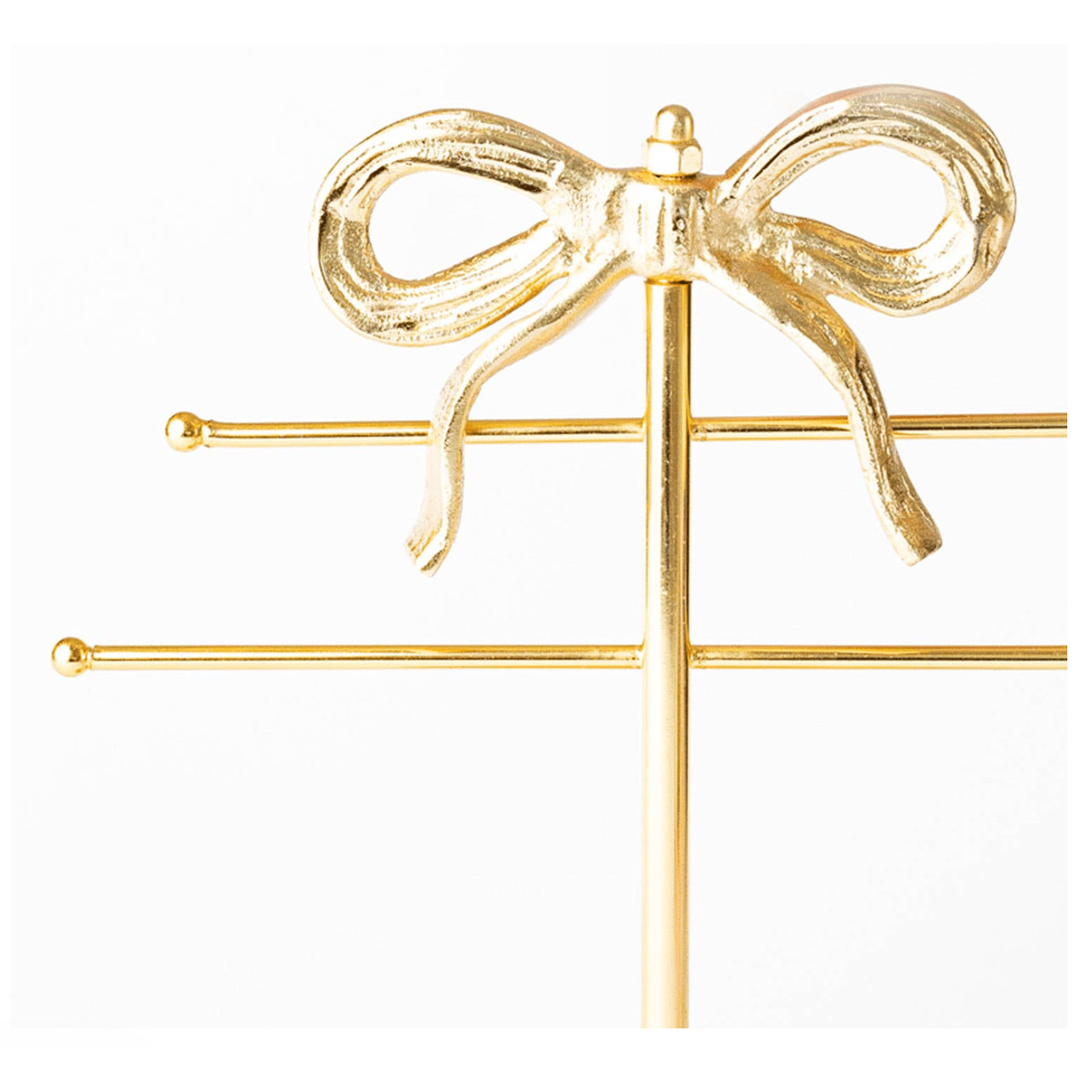 Gold Bow Jewelry Holder - White Farmhouse Flowers