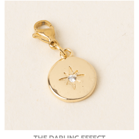 Gold Compass Gold Charm - White Farmhouse Flowers