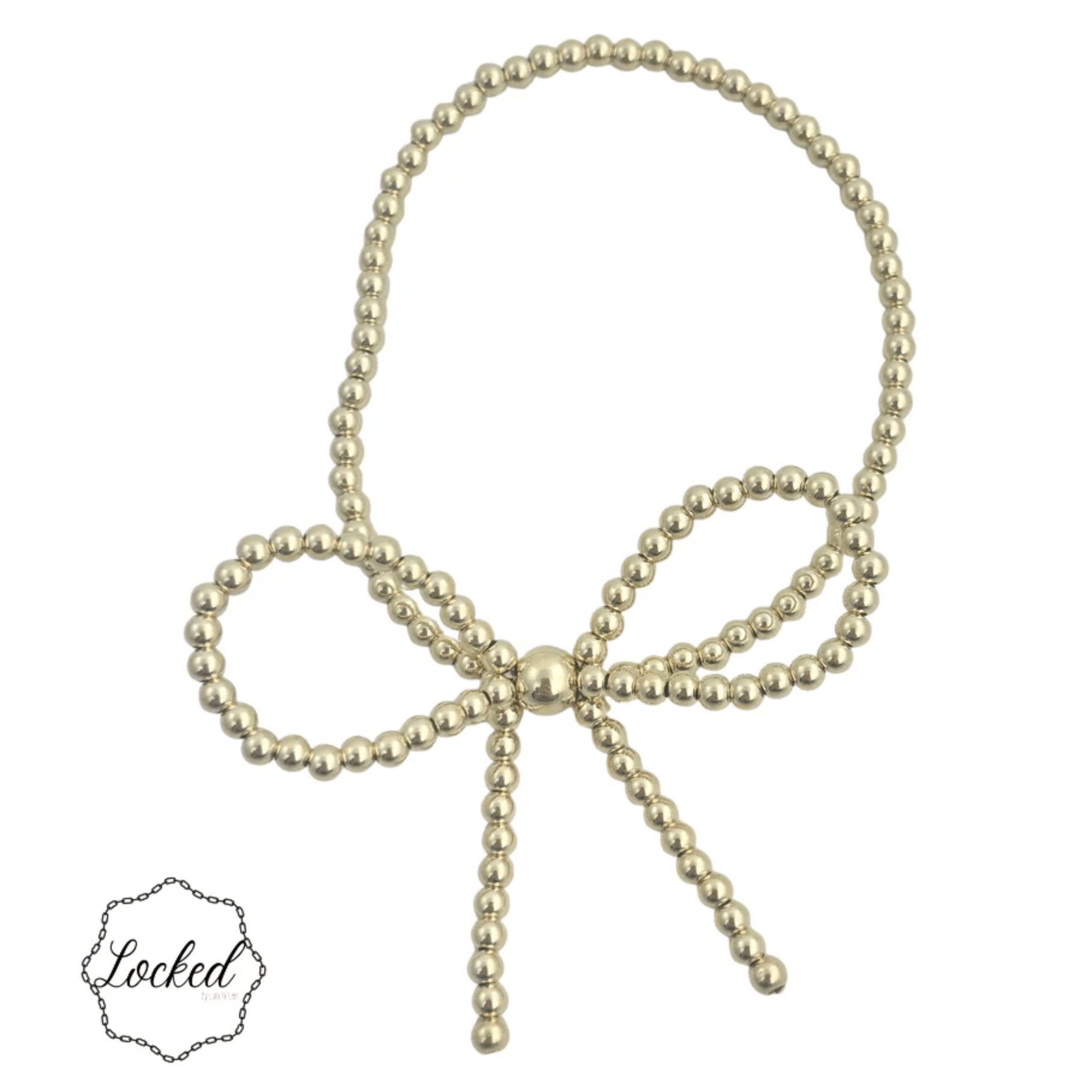 Gold Filled Bow Bracelet (3mm) - White Farmhouse Flowers