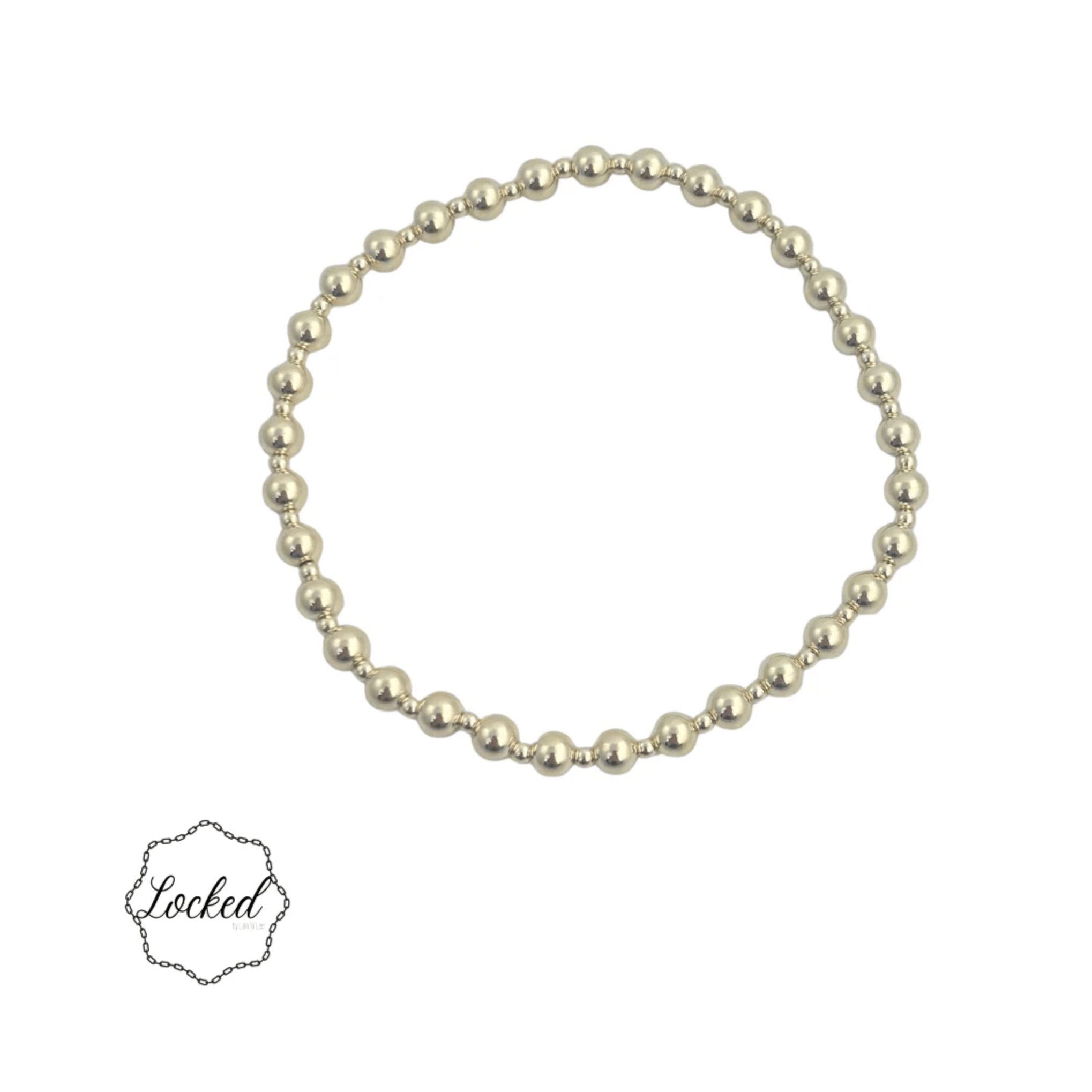 Gold Filled Pattern Bracelet - (2mm and 4mm) - White Farmhouse Flowers